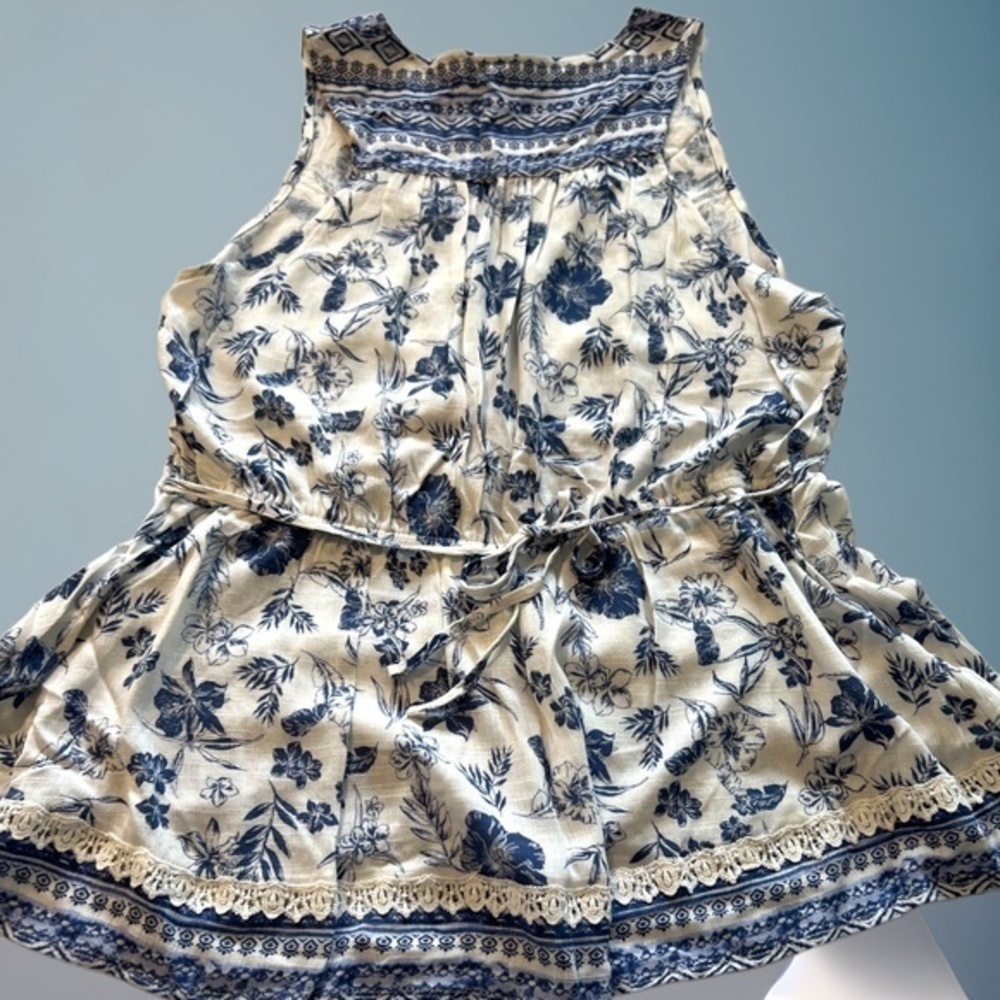 AMERICAN RAG V-neck Sleeveless Tunic w/Back Tie & Lace Insets NWT/XL - Picture 8 of 16